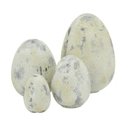 4 féle méretű, antikolt felületű, krém színű, húsvéti kerámia tojások.