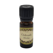 Cédrusfa illatú illóolaj 10 ml barna üvegcsében, fekete kupakkal – fás, meleg, mélyen nyugtató aromaterápiás olaj.