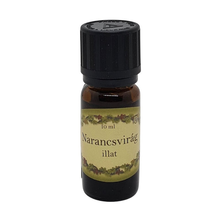 Narancsvirág illatú illóolaj barna üvegben.