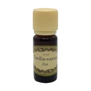Vanília-narancs illatú illóolaj 10 ml-es barna üvegcsében, krémszínű kupakkal – édes és frissítő illat párologtatáshoz.