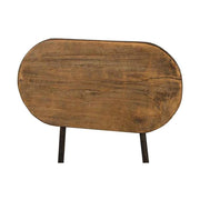 Ipari stílusú, újrahasznosított fenyőfából és vasból készült, állítható ülésmagasságú háttámlás bárszék.