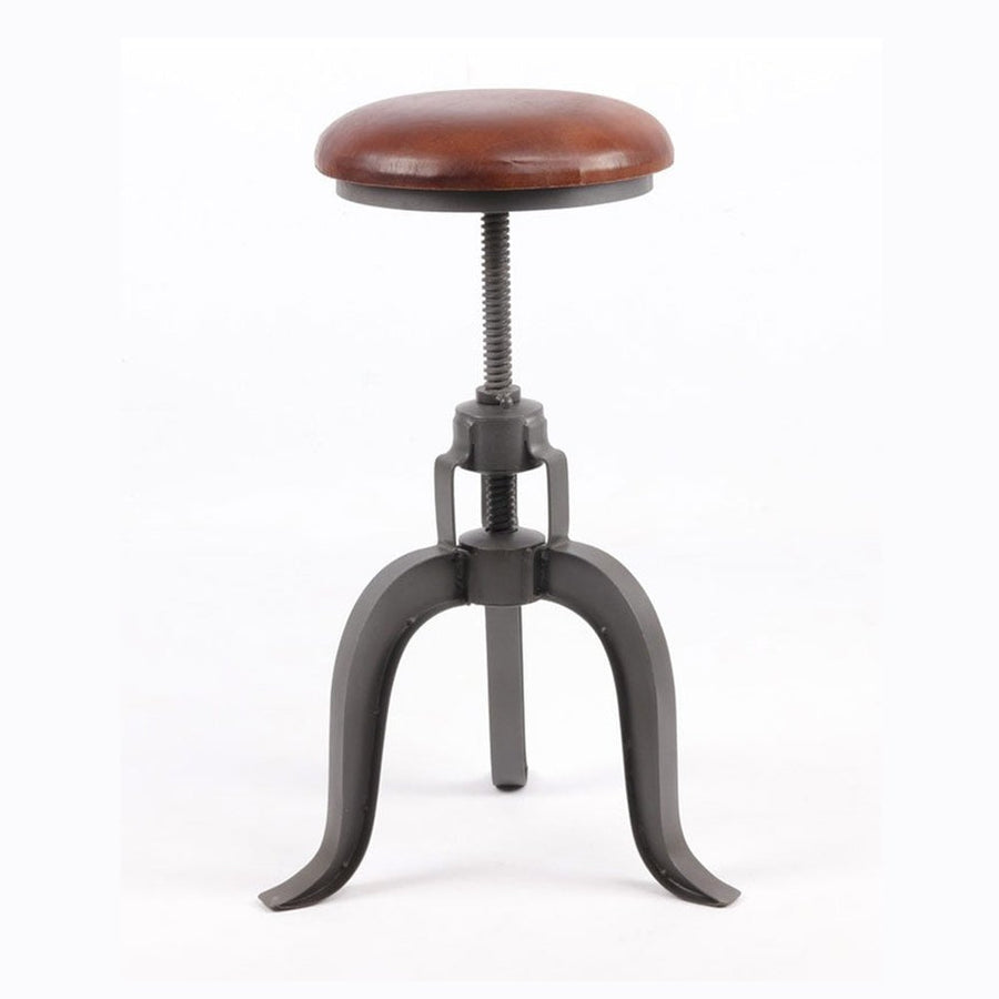 Ipari stílusú, bőrüléses, állítható magasságú bárszék