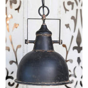 Industrial, loft stílusú fekete régies antikolt felületű ipari fém függeszték lámpa.