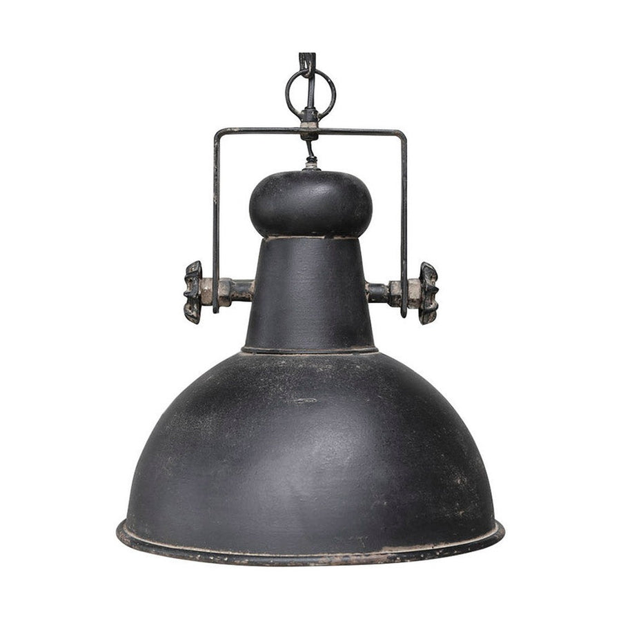 Industrial, loft stílusú fekete régies antikolt felületű ipari fém függeszték lámpa