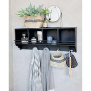 FACTORY antik szén fém falipolc fogassal 80 cm