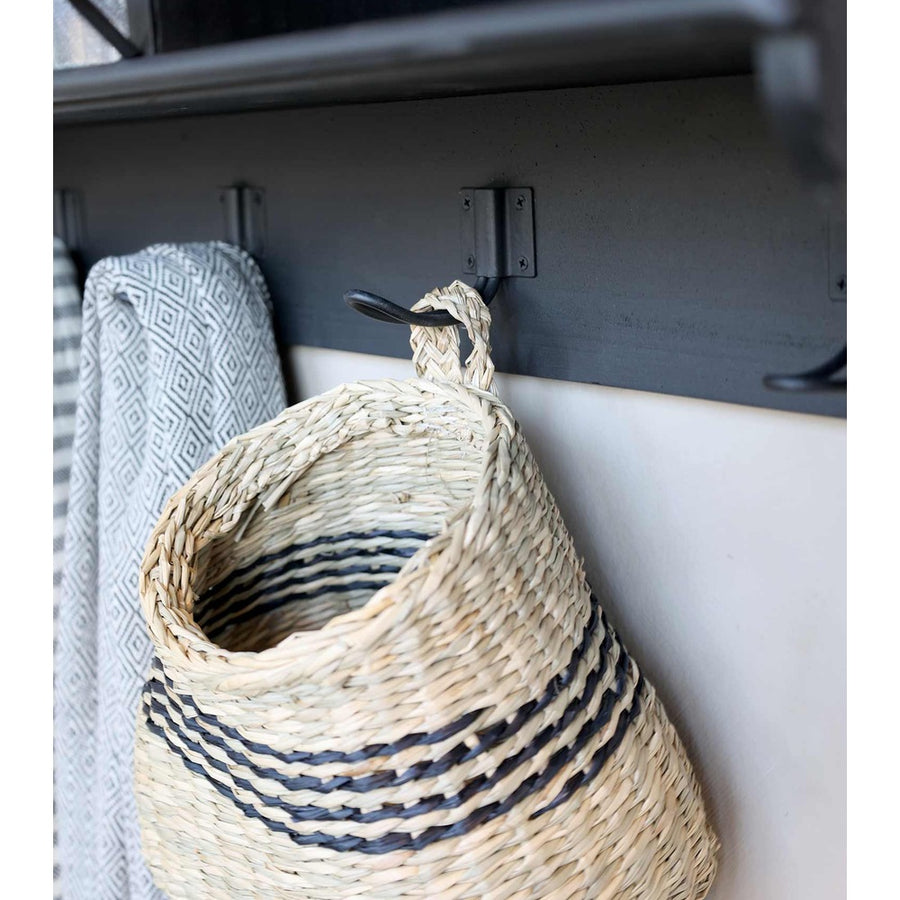 FACTORY antik szén fém falipolc fogassal 80 cm