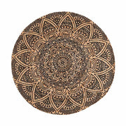 Ethnic stílusú, jutából készült kör szőnyeg