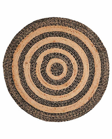 Ethnic stílusú, jutából készült kör szőnyeg