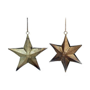 Dombormintával díszített, 16 cm magas, karácsonyi fém arany csillag