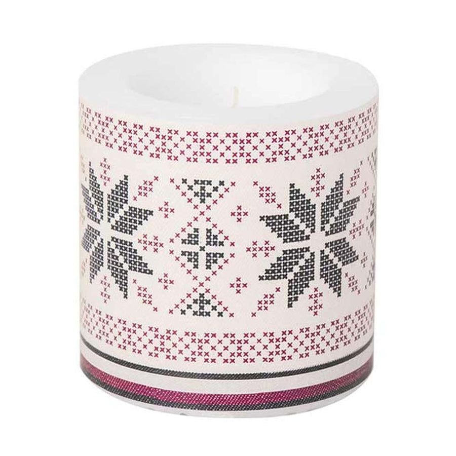 Norvég mintás karácsonyi átvilágítós gyertya.