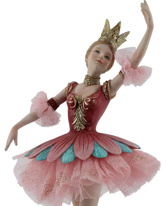 Klasszikus stílusú, 27,5 cm magas, mesebeli karácsonyi balerina figura