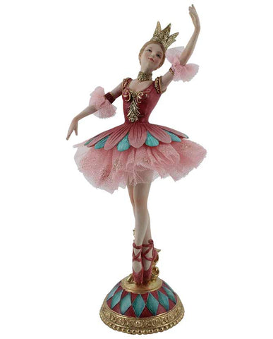 Klasszikus stílusú, 27,5 cm magas, mesebeli karácsonyi balerina figura