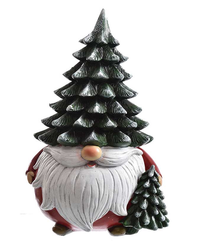 Skandináv stílusú, mókás megjelenésű, karácsonyi manó figura fenyősapkában.