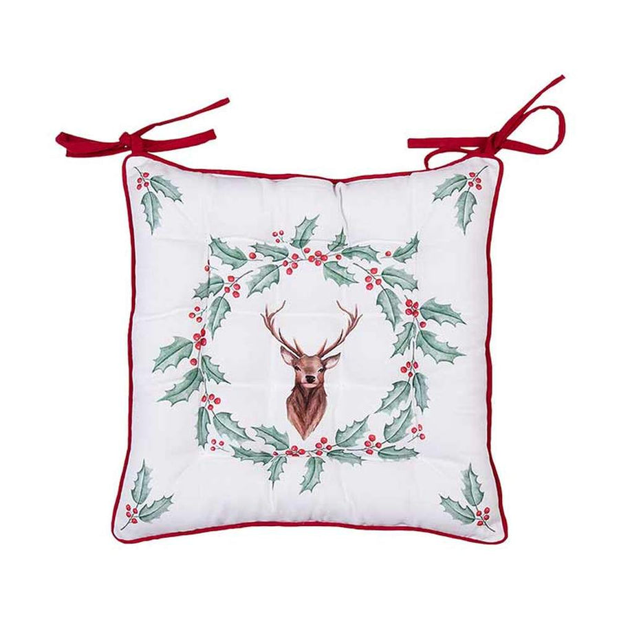 100 % pamutból készült ünnepi karácsonyi székpár szarvassal és magyallal díszítve