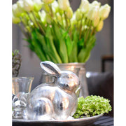 Ezüst színű húsvéti kerámia nyuszifigura