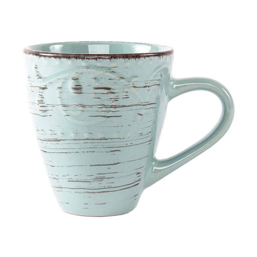 Vintage stílusú, pasztell kék színű, kerámiabögre