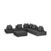 Sötétszürke színű  kortárs kerti ülőgarnitúra.