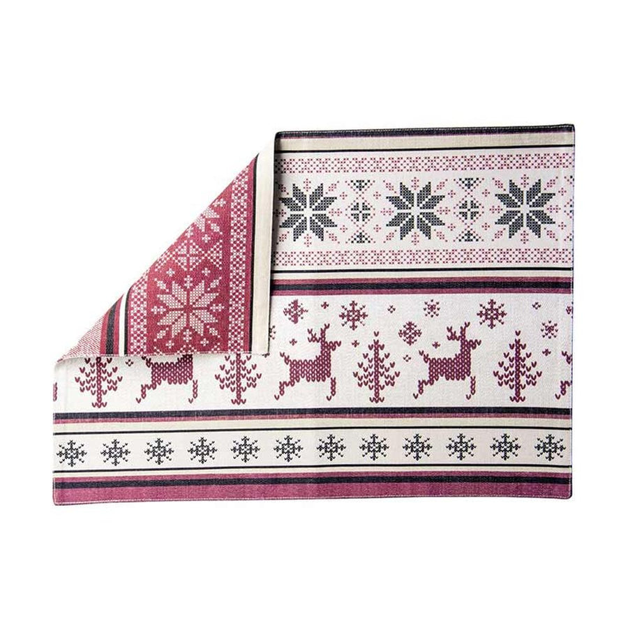 Skandináv stílusú, norvég mintás, kétoldalas karácsonyi tányéralátét.