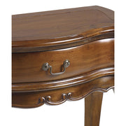 Tömör mahagónifából készült klasszikus koloniál stílusú kézműves konzolasztal bronz színű fogantyúja 