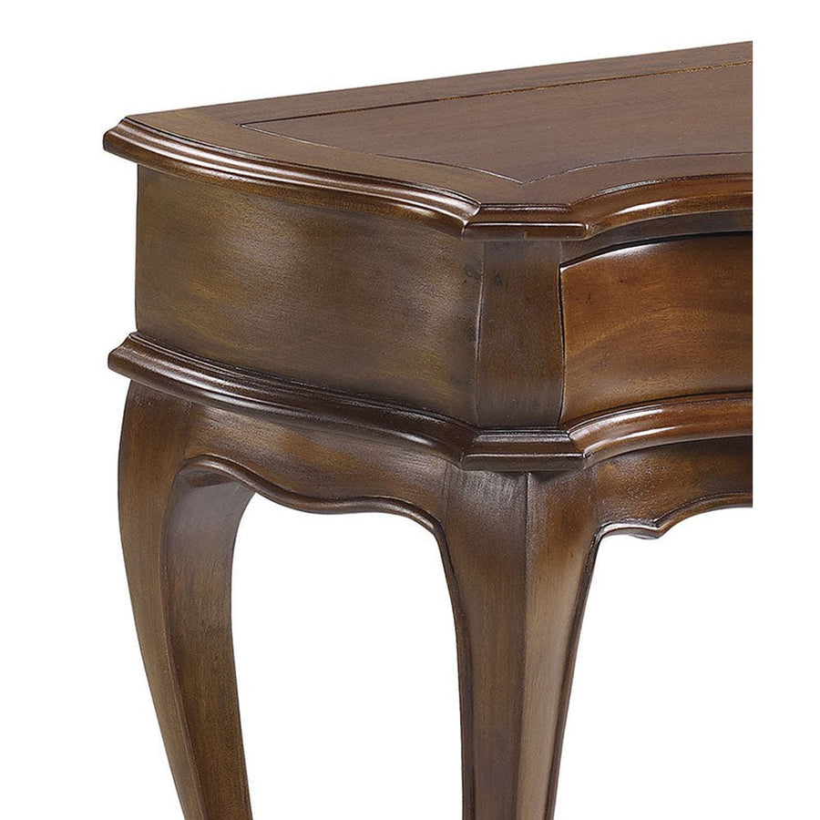 Tömör mahagónifából készült klasszikus koloniál stílusú kézműves konzolasztal