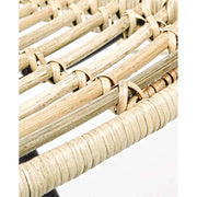 Skandináv kortárs stílusú, natúr színű, valódi rattanból és fémből készült formatervezett étkezőszék.