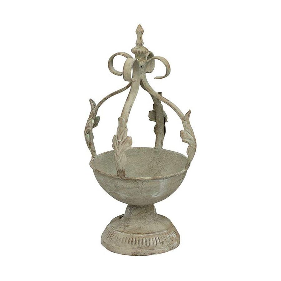 Vintage stílusú, koronás fém kaspó