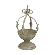 Vintage stílusú, koronás fém kaspó