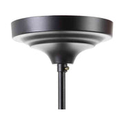 Kortárs mediterrán stílusú, matt fekete színű dombormintás fémből és fa gyöngysorból készült függeszték csillár