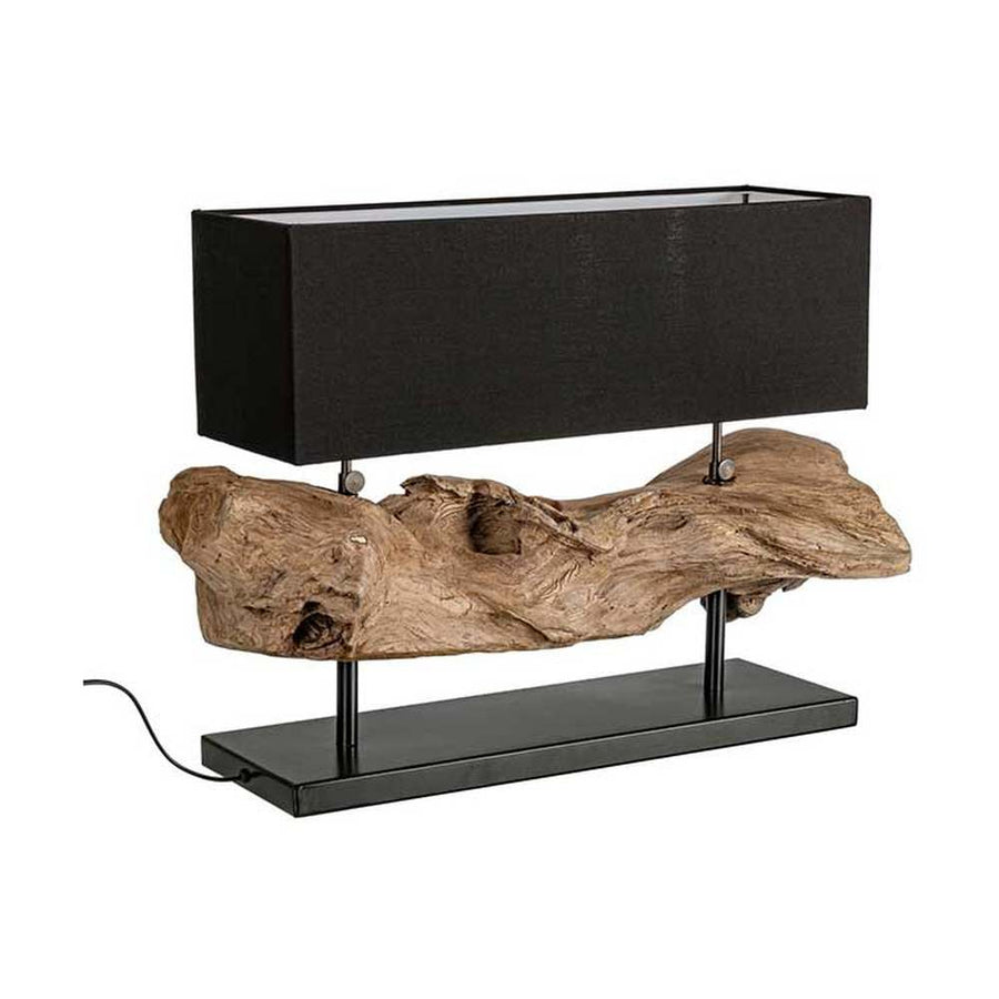 Kortárs stílusú, újrahasznosított göcsörtös mangófából készült asztali lámpa.