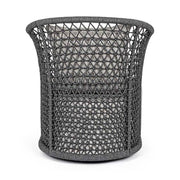 Kortárs stílusú, antracitszürke színű, forgatható, formatervezett kerti dizájn fotel.