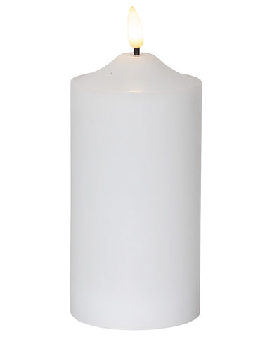Élethű megjelenésű, valódi viaszból készült, fehér színű LED gyertya.
