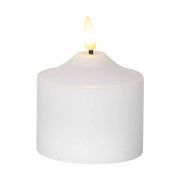 Élethű megjelenésű, valódi viaszból készült, fehér színű LED gyertya.