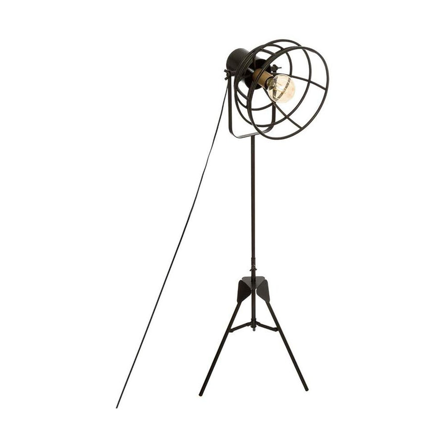 Loft stílusú, 124 cm magas, fémből készült, 3 lábú tripod állólámpa