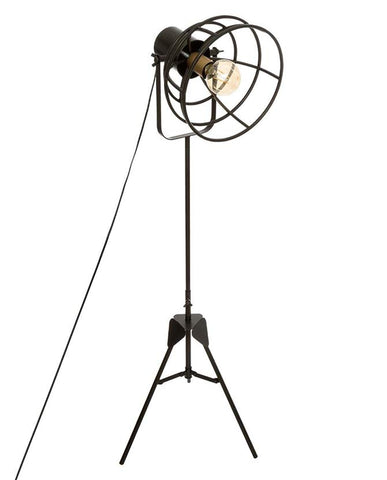 Loft stílusú, 124 cm magas, fémből készült, 3 lábú tripod állólámpa