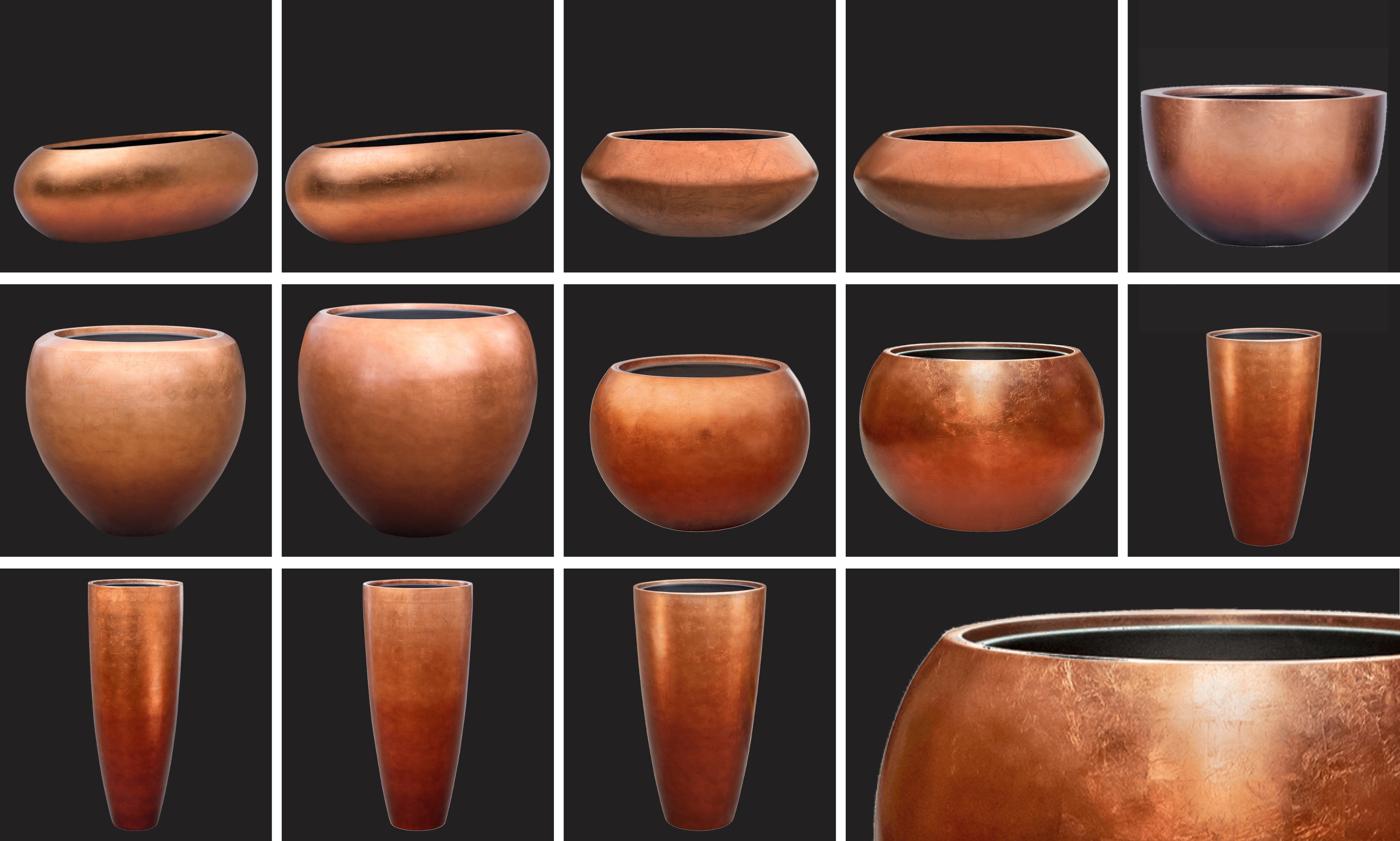 Baq Metallic Copper kaspó kollekció.