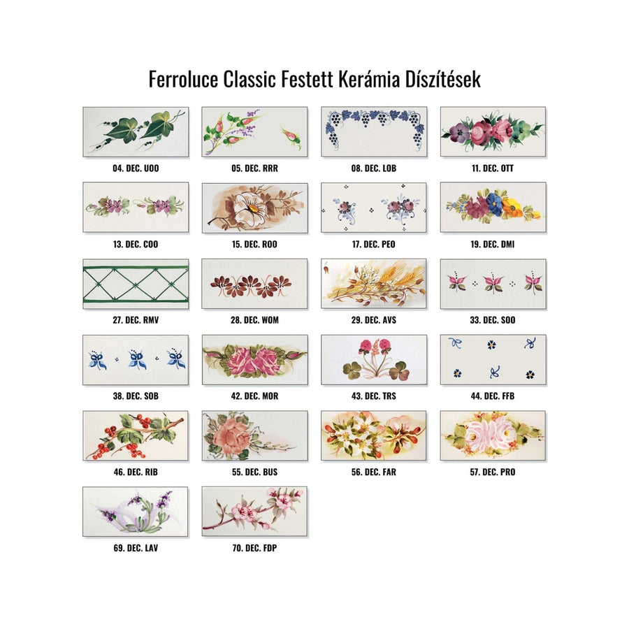 Festett kerámia minták.