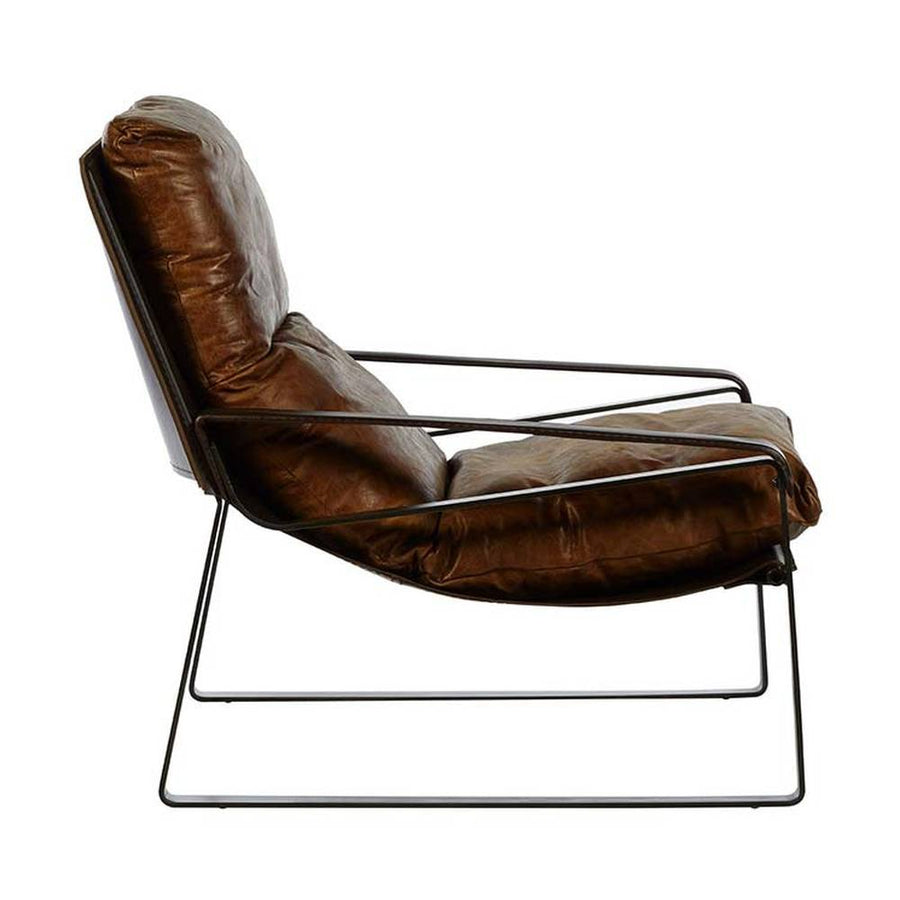 HOXTON dohánybarna relaxációs pihenő bőr fotel