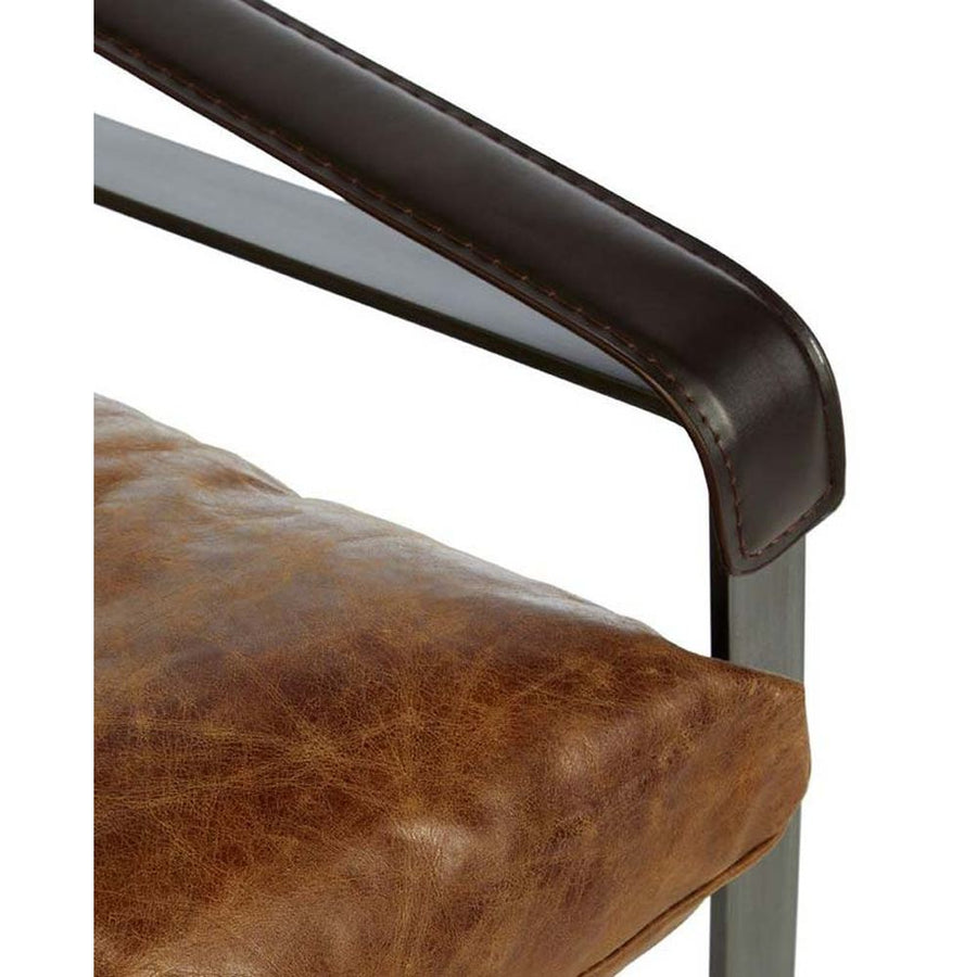 HOXTON dohánybarna relaxációs pihenő bőr fotel