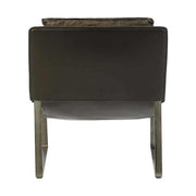 Natúr színű vasból készült, sötétbarna színű marhabőrrel kárpitozott, kortárs-loft stílusú, formatervezett prémium pihenő fotel .