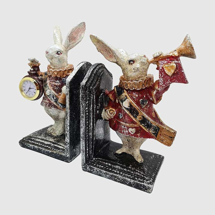 Zsebórás és harsonás lord nyuszi figurás könyvtámasz szett.