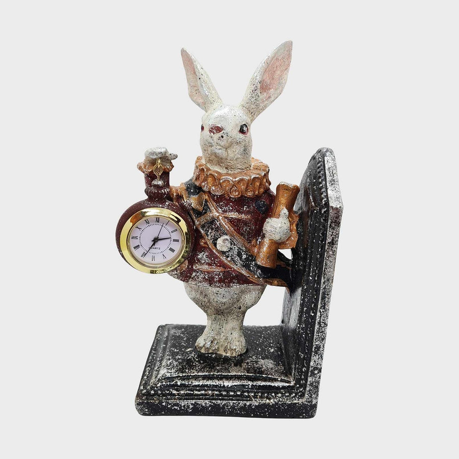 Zsebórás nyuszi figurás könyvtámasz. 