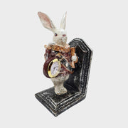 Zsebórás nyuszi figurás könyvtámasz.