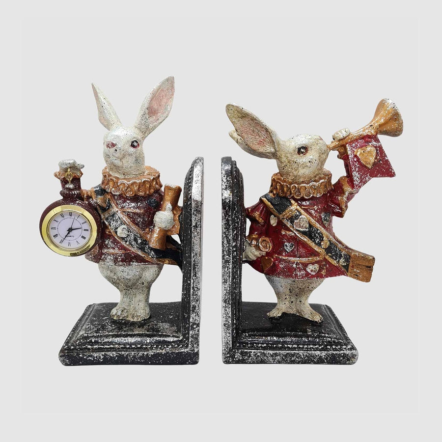 Zsebórás és harsonás lord nyuszi figurás könyvtámasz szett.