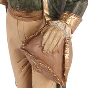 Fub Funky stílusú, antikolt felületű, nagyméretű,, zöld és pasztell színű, 18. századbeli öltözetet viselő lord kutya figura.