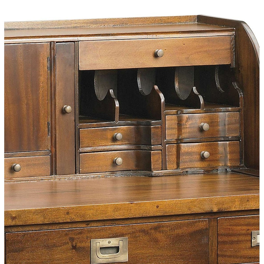 Tömör mahagónifából készült, modern-loft stílusú, kézműves szekreter.