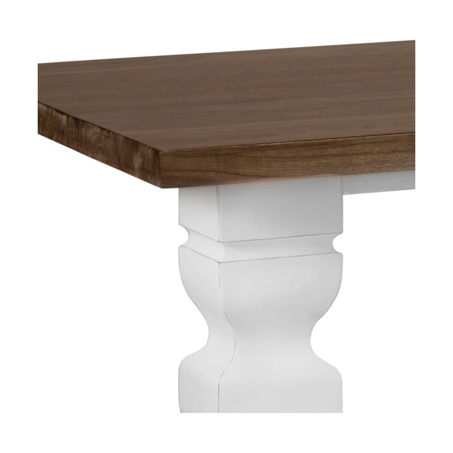 Tömör mindifából készült, modern-vidéki stílusú, 200 cm hosszú, kézműves étkezőasztal.