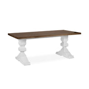 Tömör mindifából készült, modern-vidéki stílusú, 200 cm hosszú, kézműves étkezőasztal.