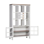 Tömör mindifából készült, modern-vidéki stílusú, 3 fiókos, kézműves könyvespolc.