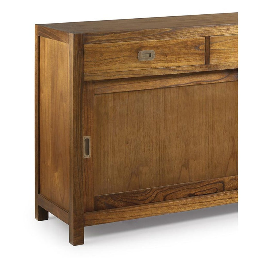 Nagyméretű, loft stílusú, mindifából készült kézműves tálalószekrény.