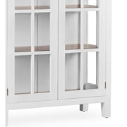 Tömör mindifából készült, modern-vidéki stílusú, kézműves vitrines szekrény.